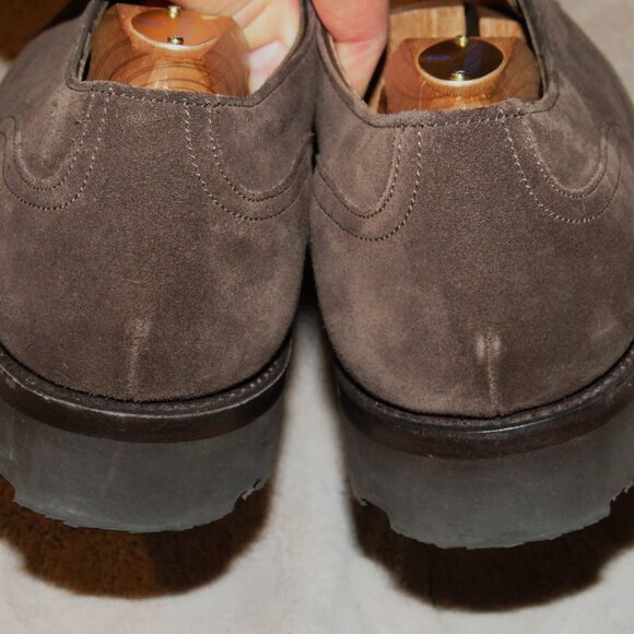 Edward Green Dover Ridgeway Sole Espresso Brown Suede Derby 8 E NWB - Picture 8 of 14